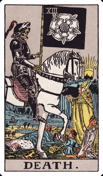 Illustrated death tarot card