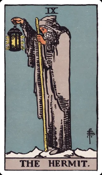 Illustrated the hermit tarot card