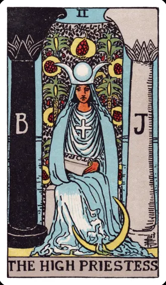 Illustrated the high priestess tarot card